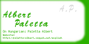 albert paletta business card